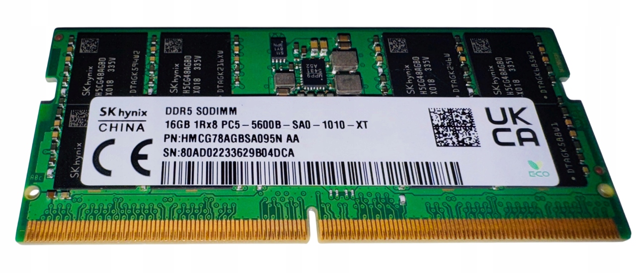 Nowa Pamięć Ram Sk Hynix 16GB DDR5 5600MHZ Sodimm