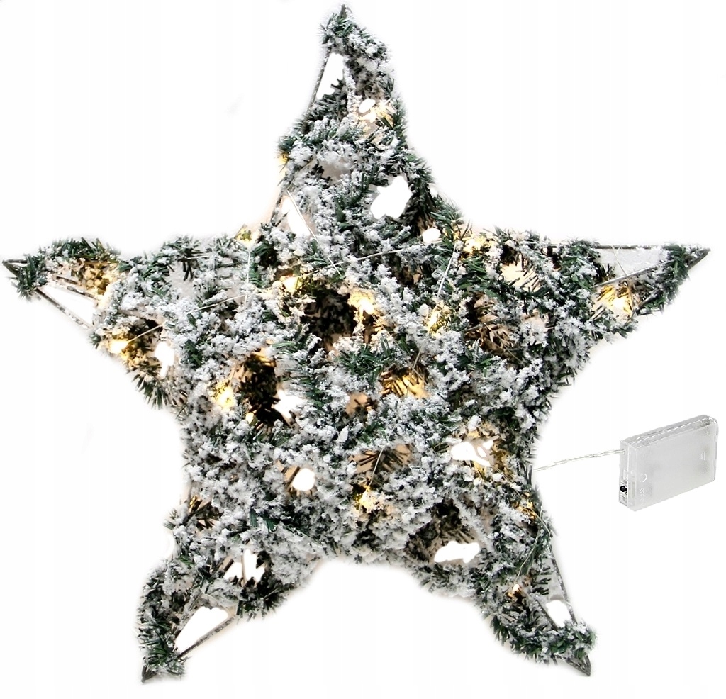 GWIAZDA OŚNIEŻONA z 30x lampkami LED 40cm szer.