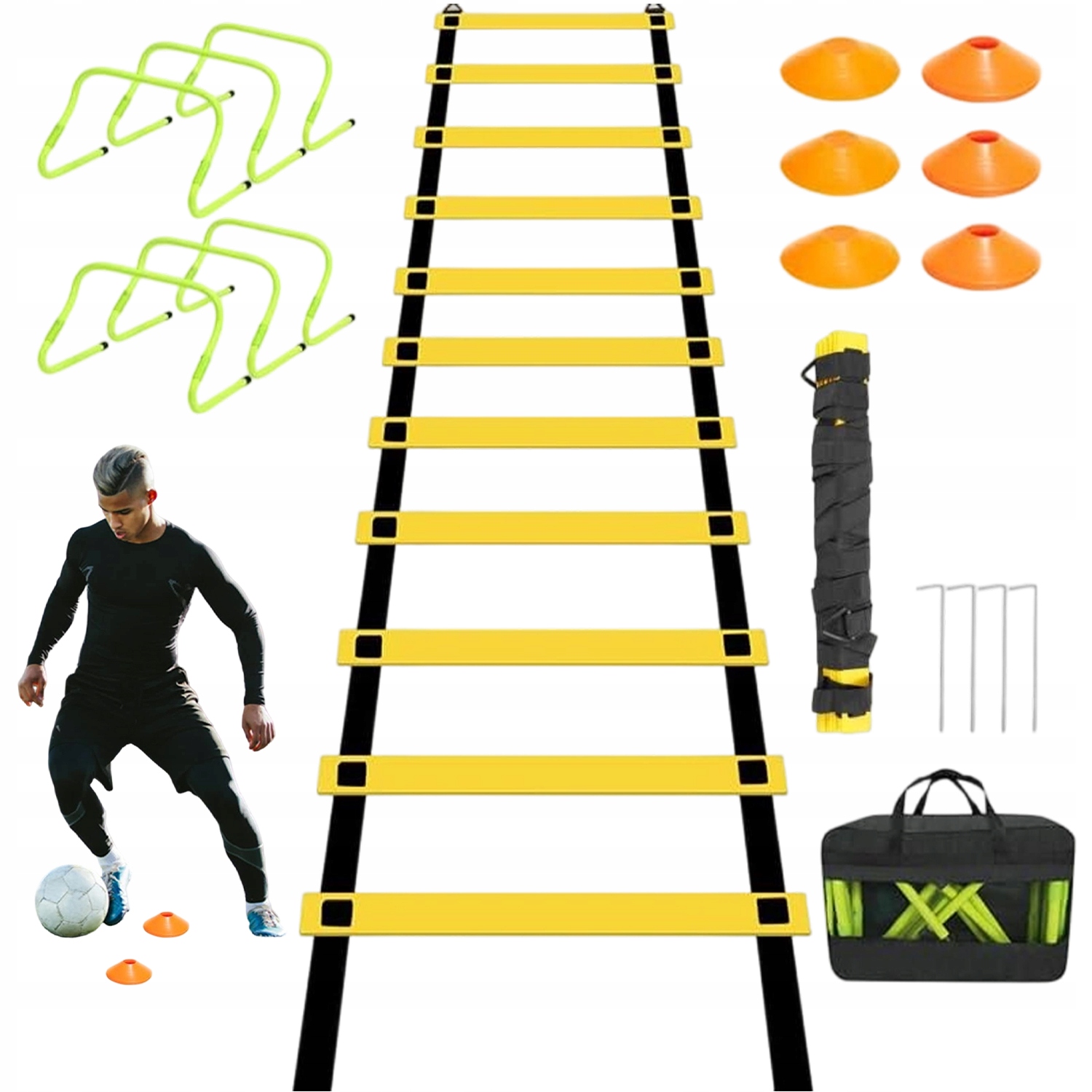Tréninková Sada Agility Koordinační Žebřík Kuželky Plotice Pro Děti