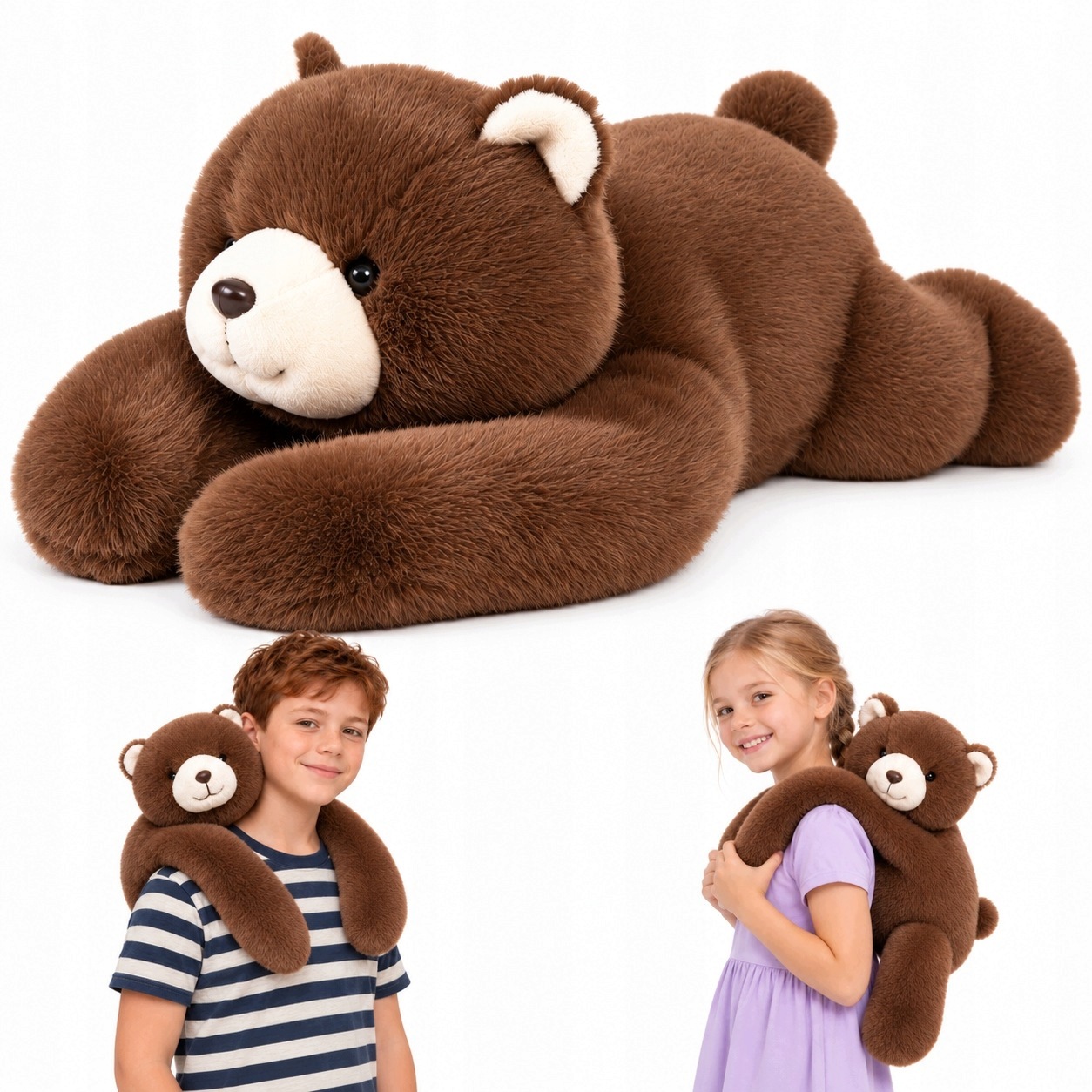 Miś Pluszowy Obciążeniowy 65CM 1KG Maskotka Sensoryczna Do Przytulania