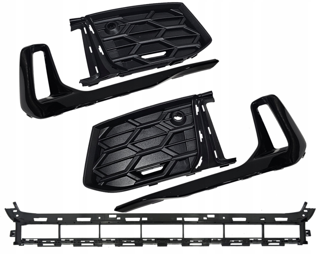 Mřížka Nárazníku Audi A6 C8 Lift S-line Levá Pravá Středová Lišta Černá