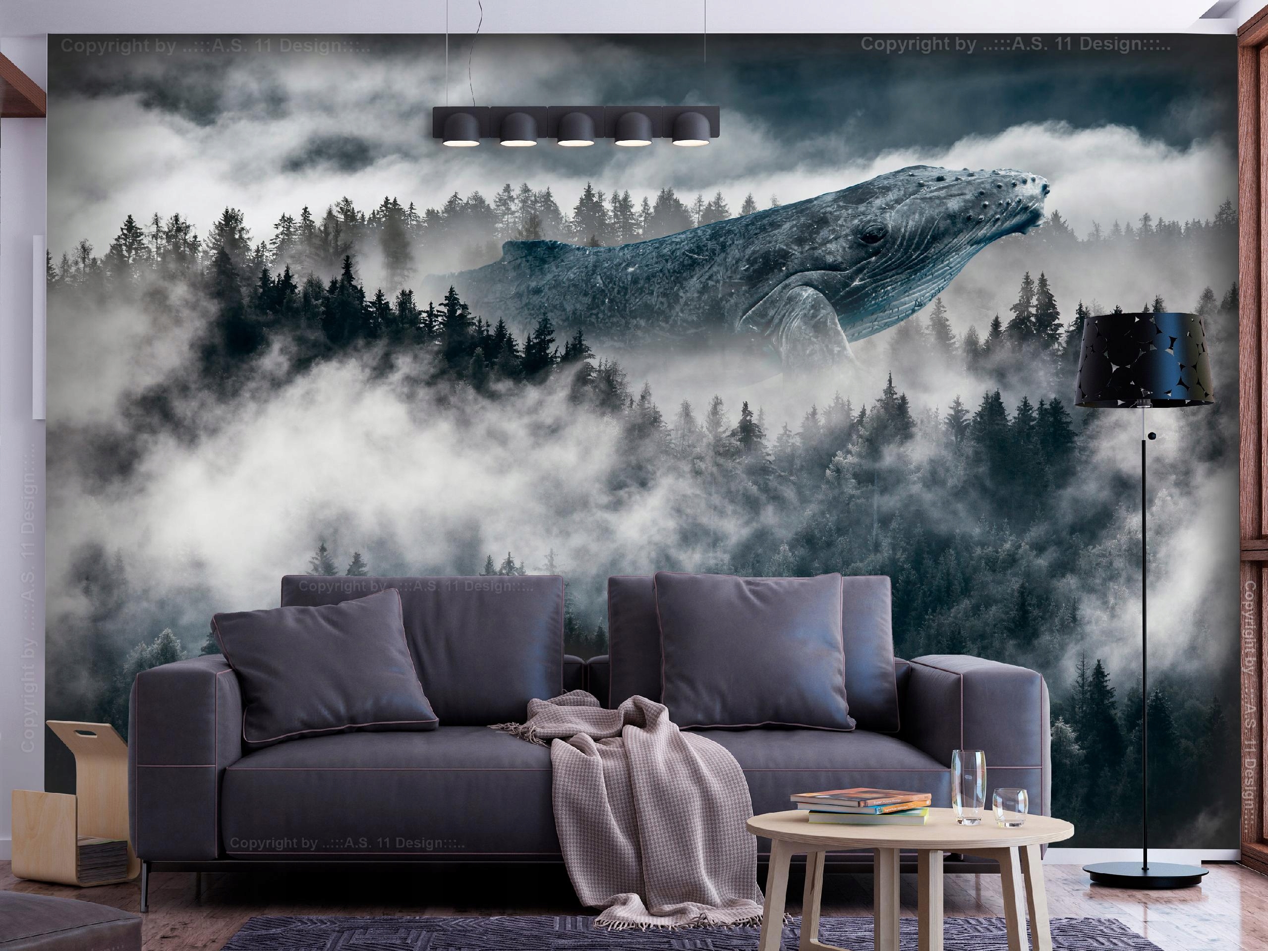 FOTOTAPETA LAS MGŁA PŁETWAL 400x280 c-C-0473-a-a Orientacja pozioma