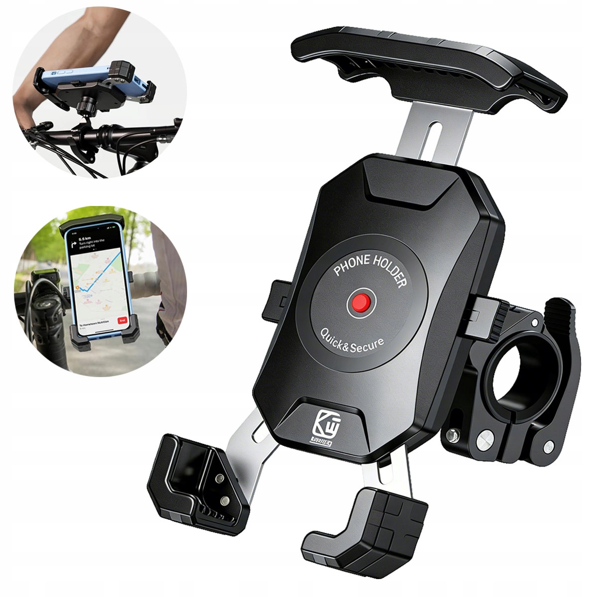 Pancerny Antywibracyjny Uchwyt Rowerowy Motocyklowy Na Telefon 360°