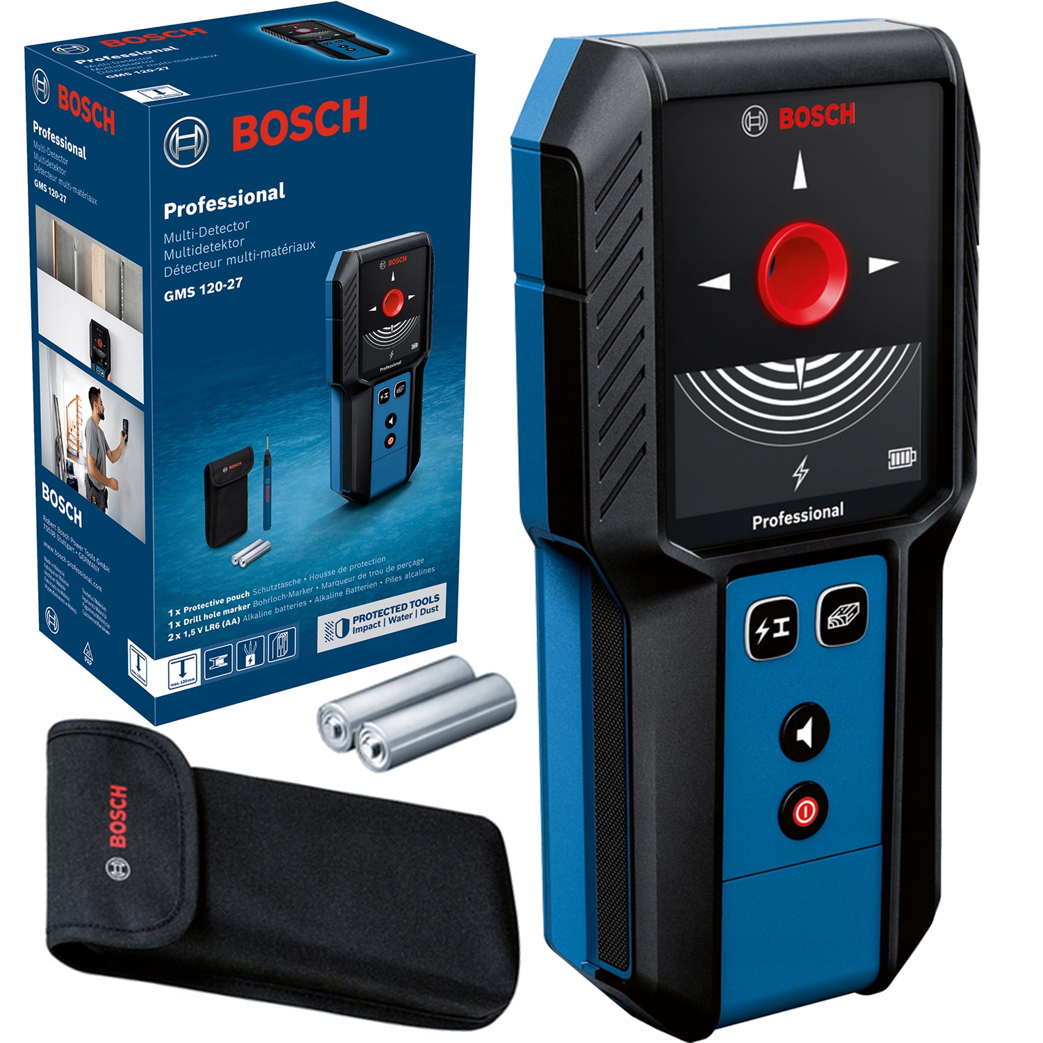 Detektor Kovů Dřevěných Vodičů Bosch digitální detektor Bosch Gms 120-27
