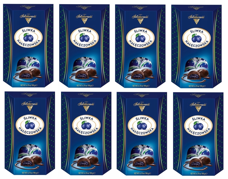 8x 190g Solidarność Śliwka nałęczowska w czekoladzie