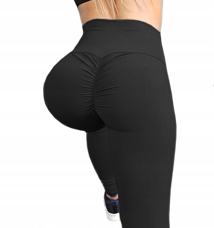 Legginsy sportowe PUSH UP bezszwowe MODELUJĄCE z marszczeniem WYSOKI STAN M Rozmiar M