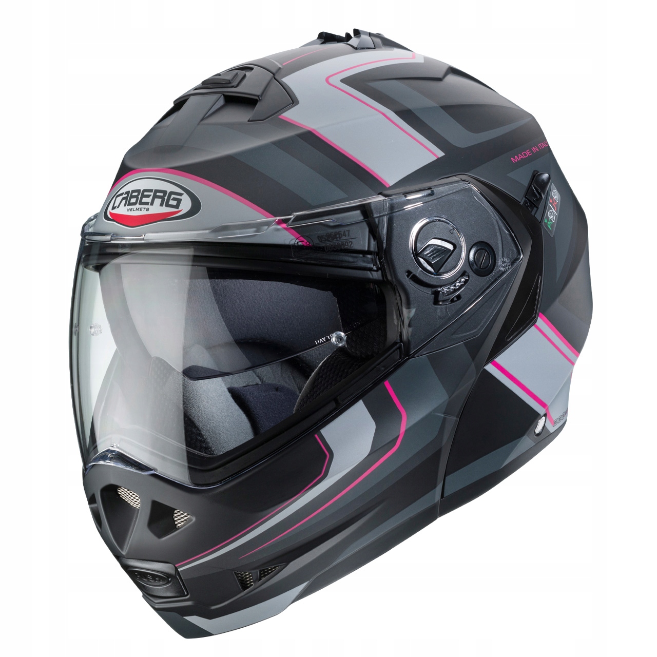 Kask Szcękowy Caberg Duke Tour II Szaro Różowy Mat Pinlock rozmiar M