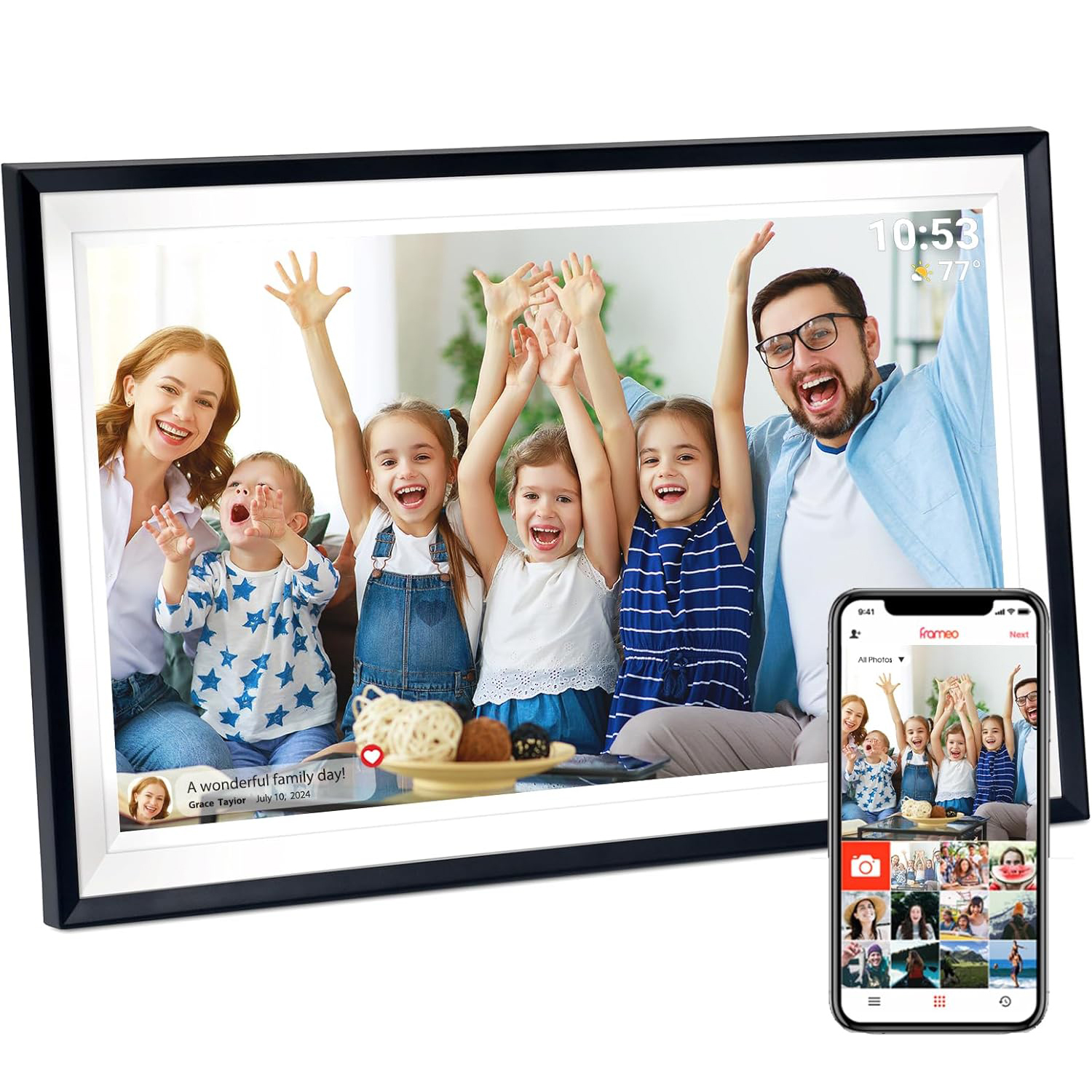 Frameo Wi-fi 15.6" 32GB Digitální Rámeček Fotografie Vysoce Kvalitní Panel
