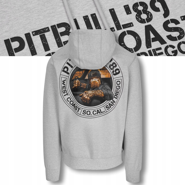 Pánská Mikina s kapucí Pitbull Driving Tenká mikina s potiskem Kapuce