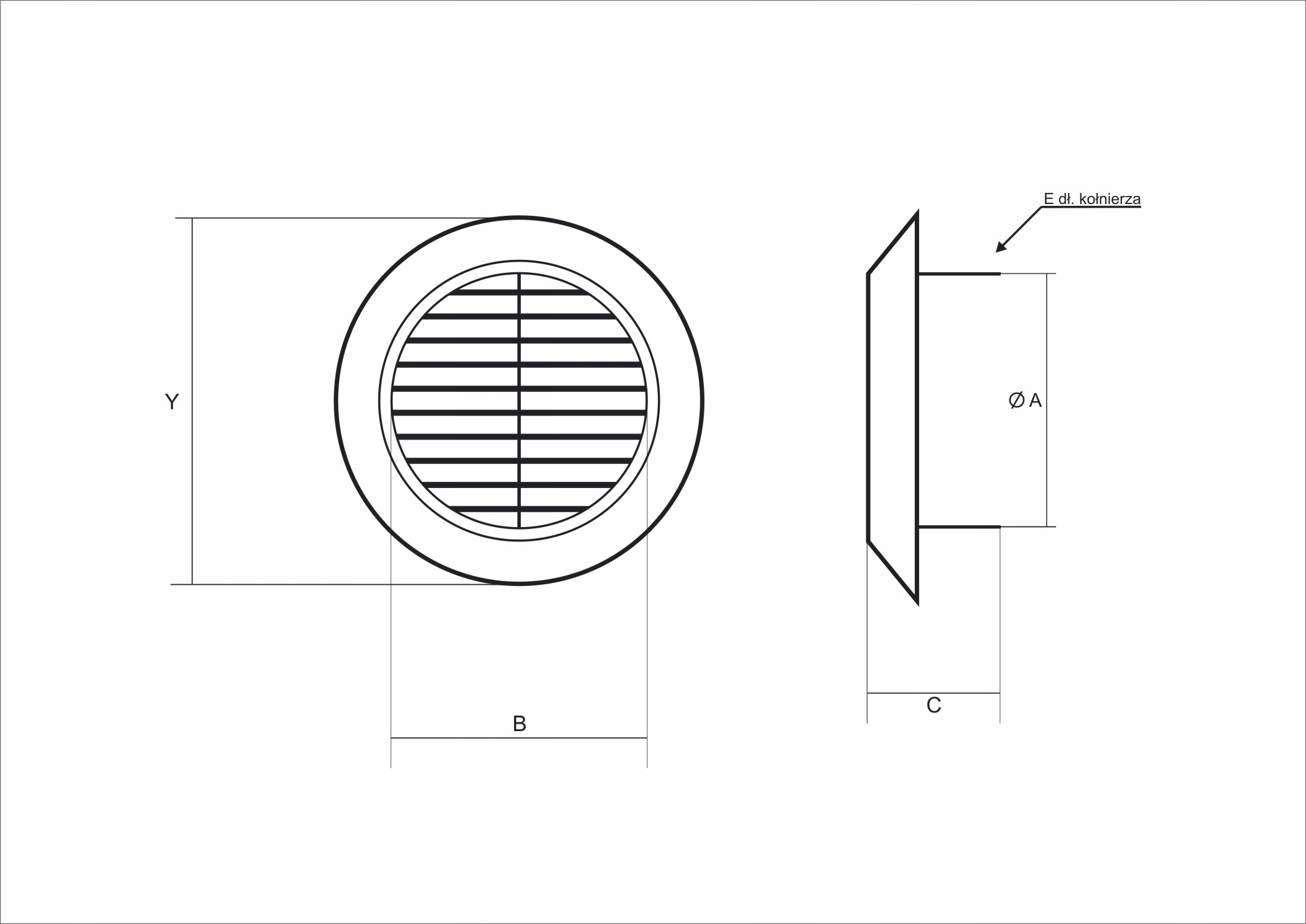 PRZYBYSZ KRATKA WENTYLACYJNA BRĄZOWA OKRĄGŁA SKOŚNA FI 100/140 Kod producenta 21BR