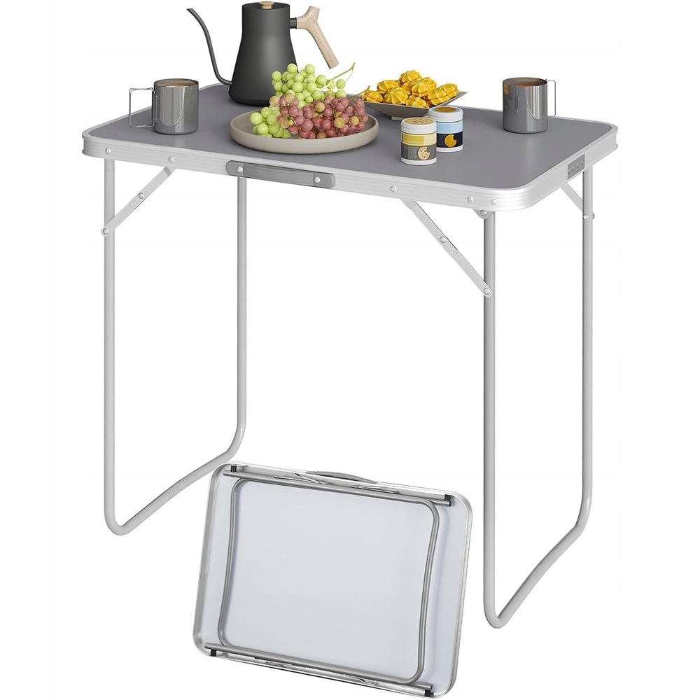 Turistický skládací stůl zahradní kufr 70x60x50 cm Šedý