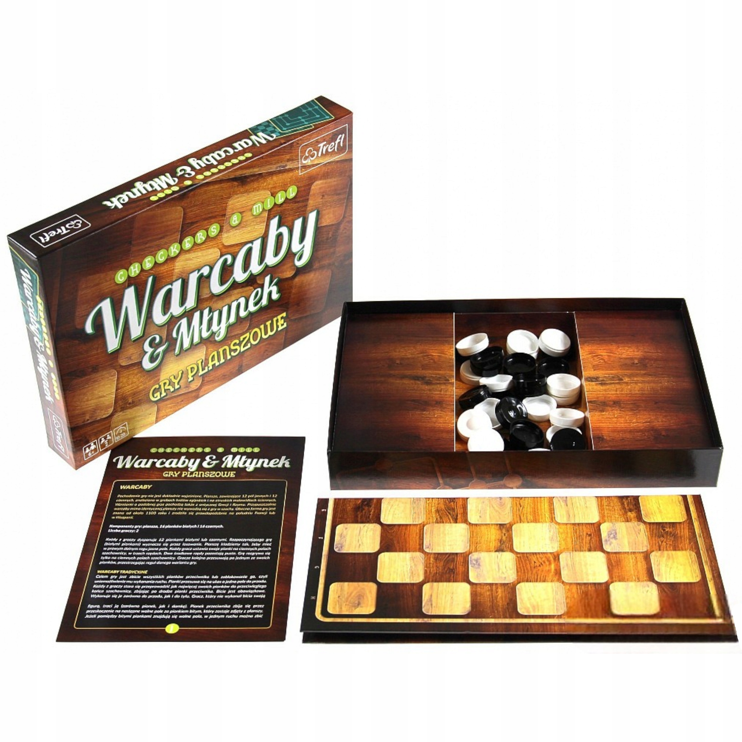 Gry planszowe Warcaby & Młynek Trefl 01681 Minimalna liczba graczy 2