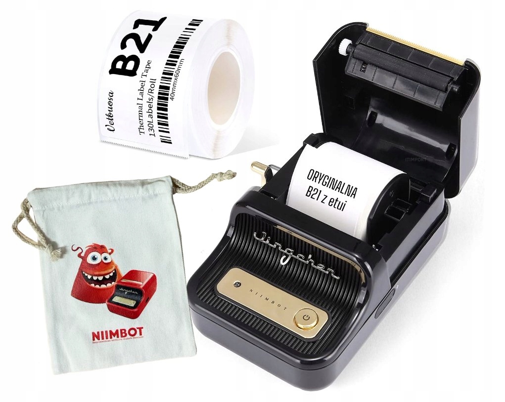 Niimbot Tiskárna Termálních Nálepek B21 Bluetooth Přenosná Pouzdro