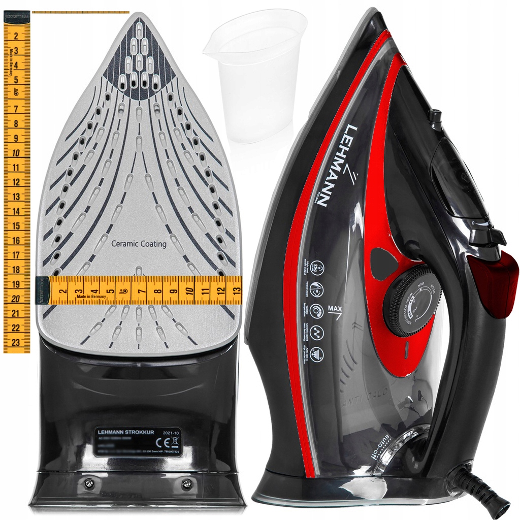 Żelazko Parowe Ceramiczne Strażak 3000W 22w1 Anti-drip 200CM 140G/MIN Mocne