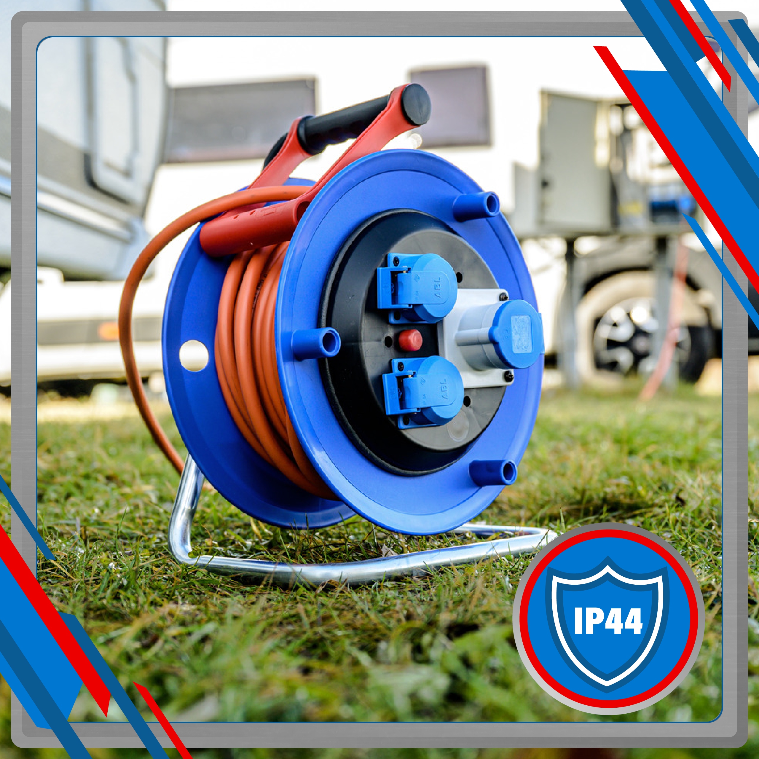 Przedłużacz bębnowy kepingowy CEE 25m 3x2,5 Długość kabla 25 m