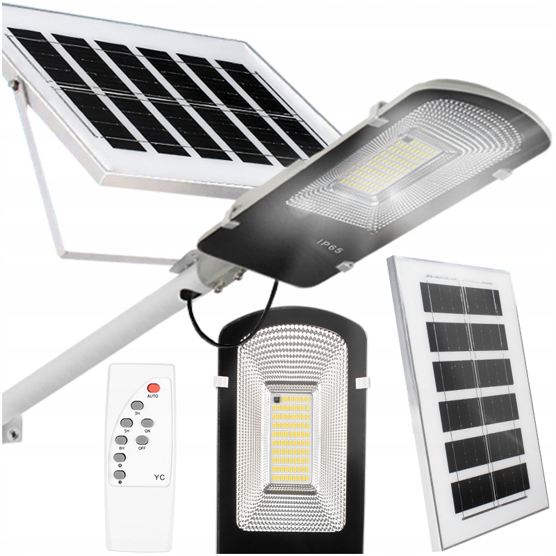 

Mocna Duża Lampa Solarna Czujnik Zmierzchu Pilot
