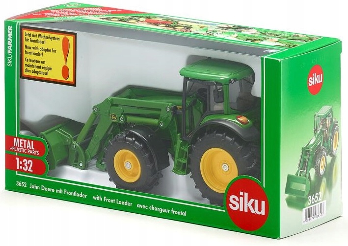 SIKU 3652 Traktor John Deere 6820 z ładowarką 1:32 Efekty brak