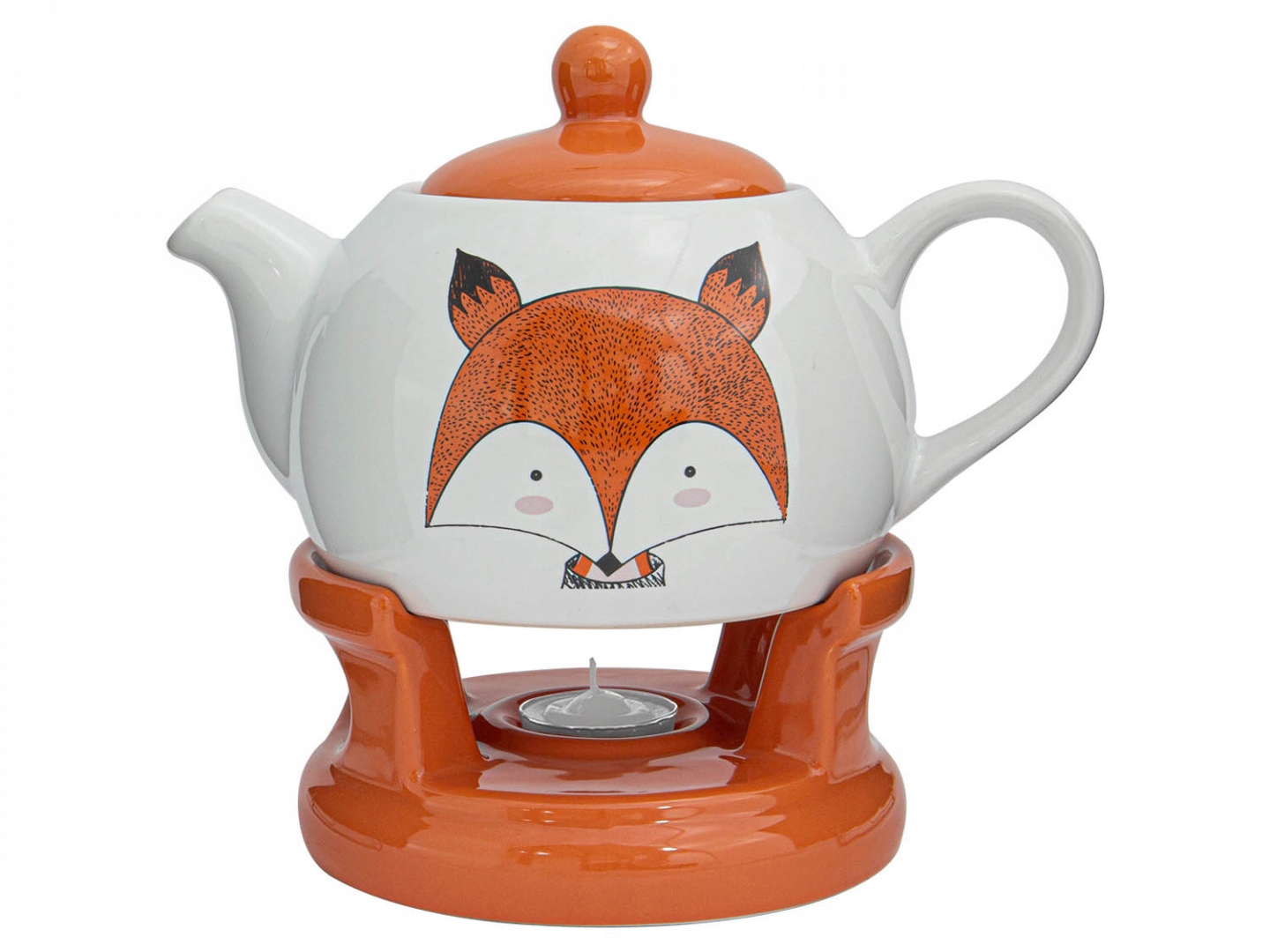 

Dzbanek na podgrzewaczu imbryk do herbaty z lisem