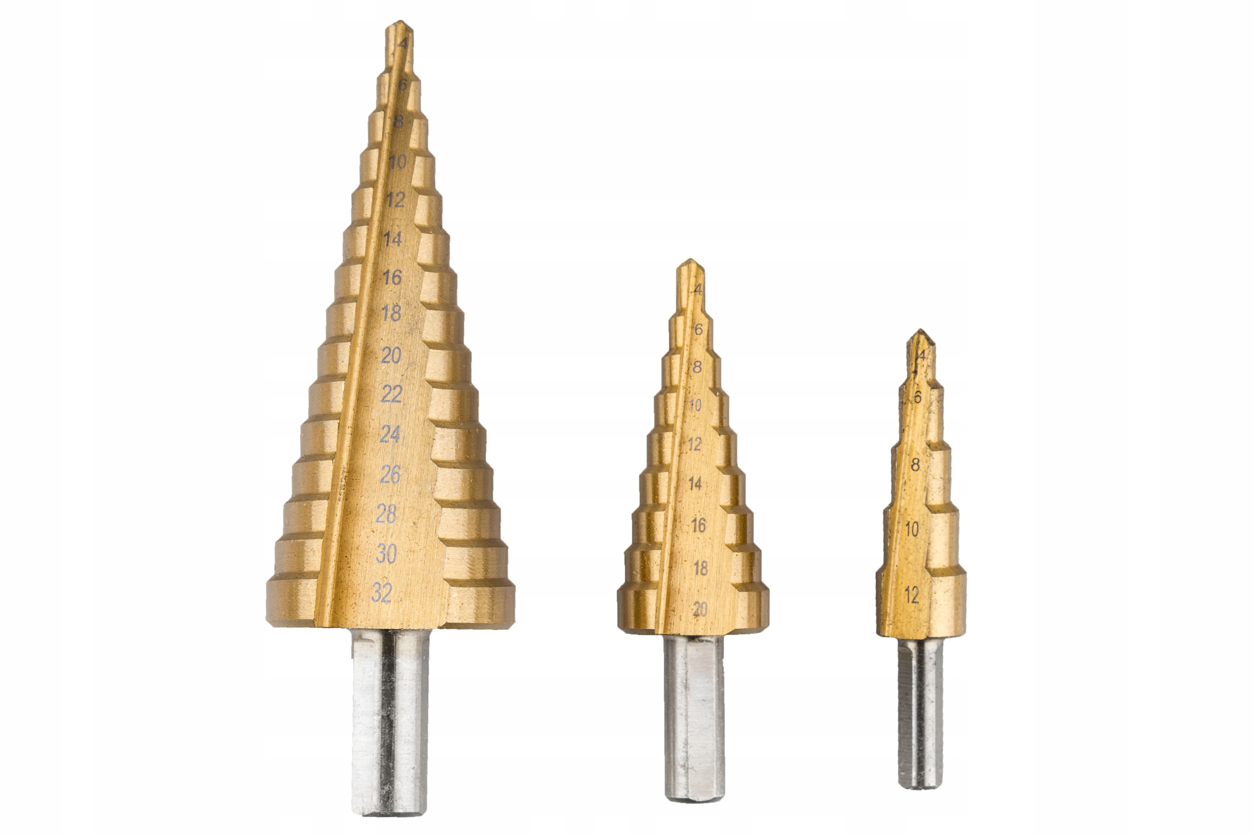 WIERTŁA STOŻKOWE STOPNIOWE DO METALU 4-32MM 3 SZT Marka Lex