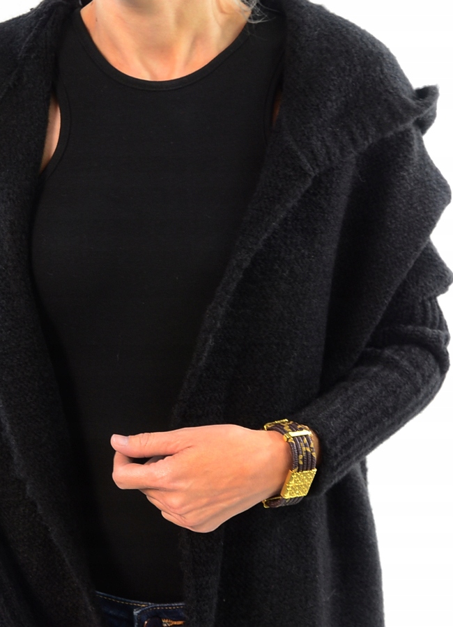 Kardigan SWETER Kaptur Polska Marka inna