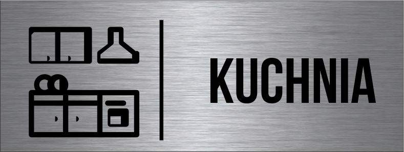 

Tabliczka Kuchnia Aluminium Piktogram Srebrna