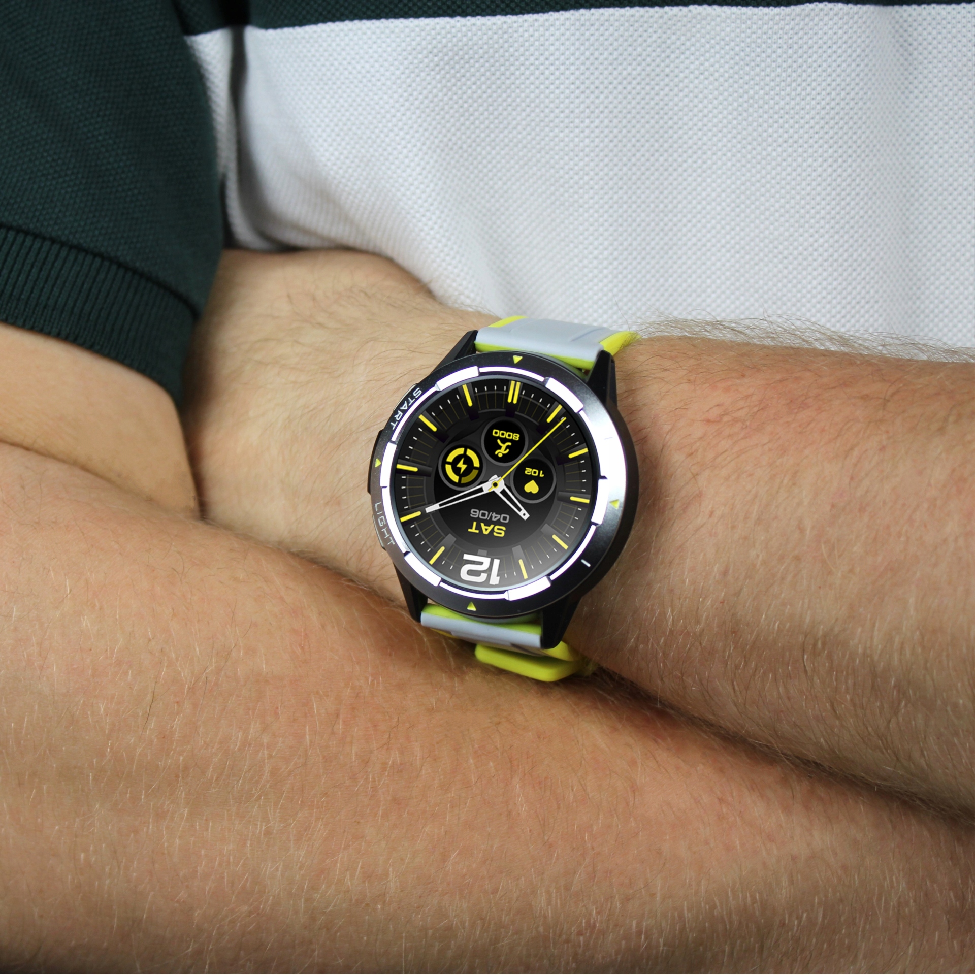 Smartwatch Meski GPS Sportowy Zegarek Czarny Polskie Menu Powiadomienia PL Kolor wielokolorowy