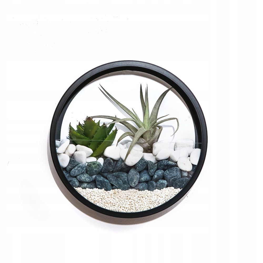 Doniczka ścienna metalowy kwietnik okrąg M CZARNY