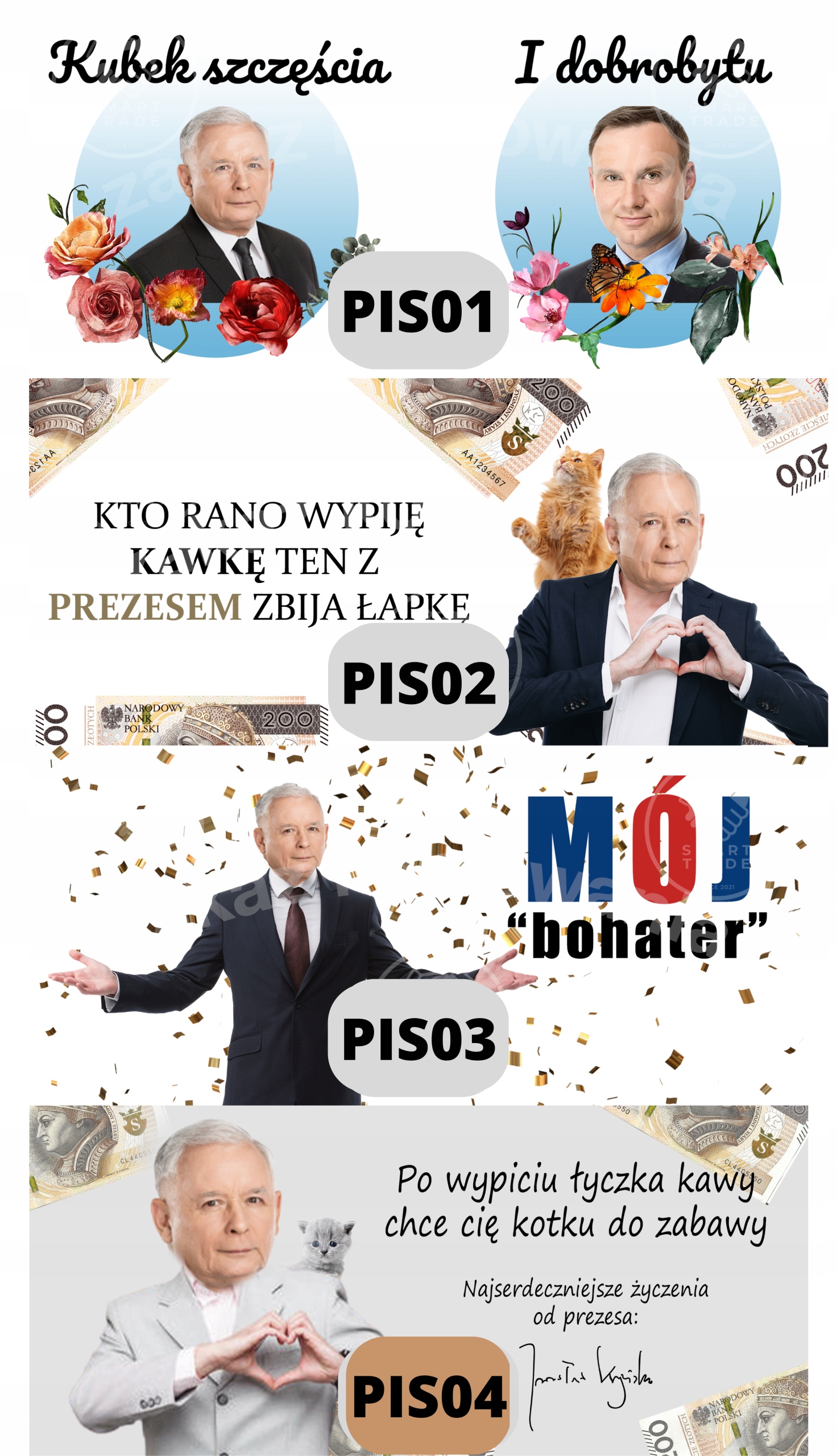 ŚMIESZNY KUBEK PREZESA MAGICZNY Z KACZYŃSKIM PIS Pojemność 330 ml