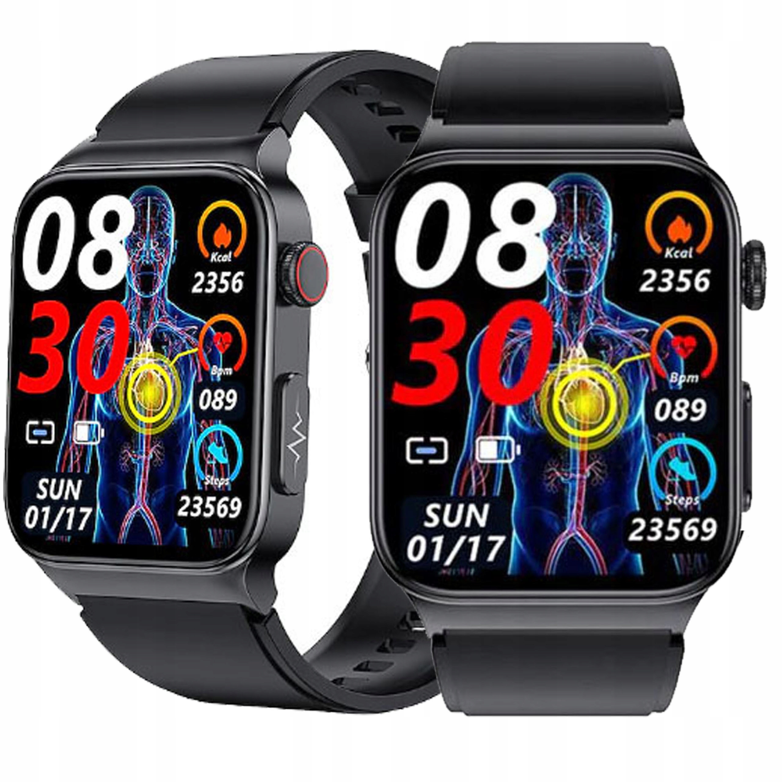 SMARTBAND SMARTWATCH ZEGAREK SPORTOWY AMOLED PRO DAMSKI PULS SPORT FIT SMS Kolor koperty czarny