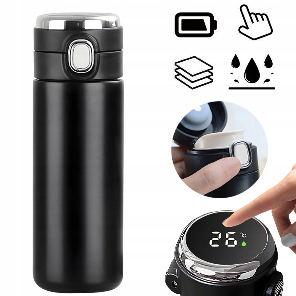 TERMOS 400 ML KUBEK TERMICZNY ZE STALI NIERDZEWNEJ 304 WYŚWIETLACZ DOTYKOWY