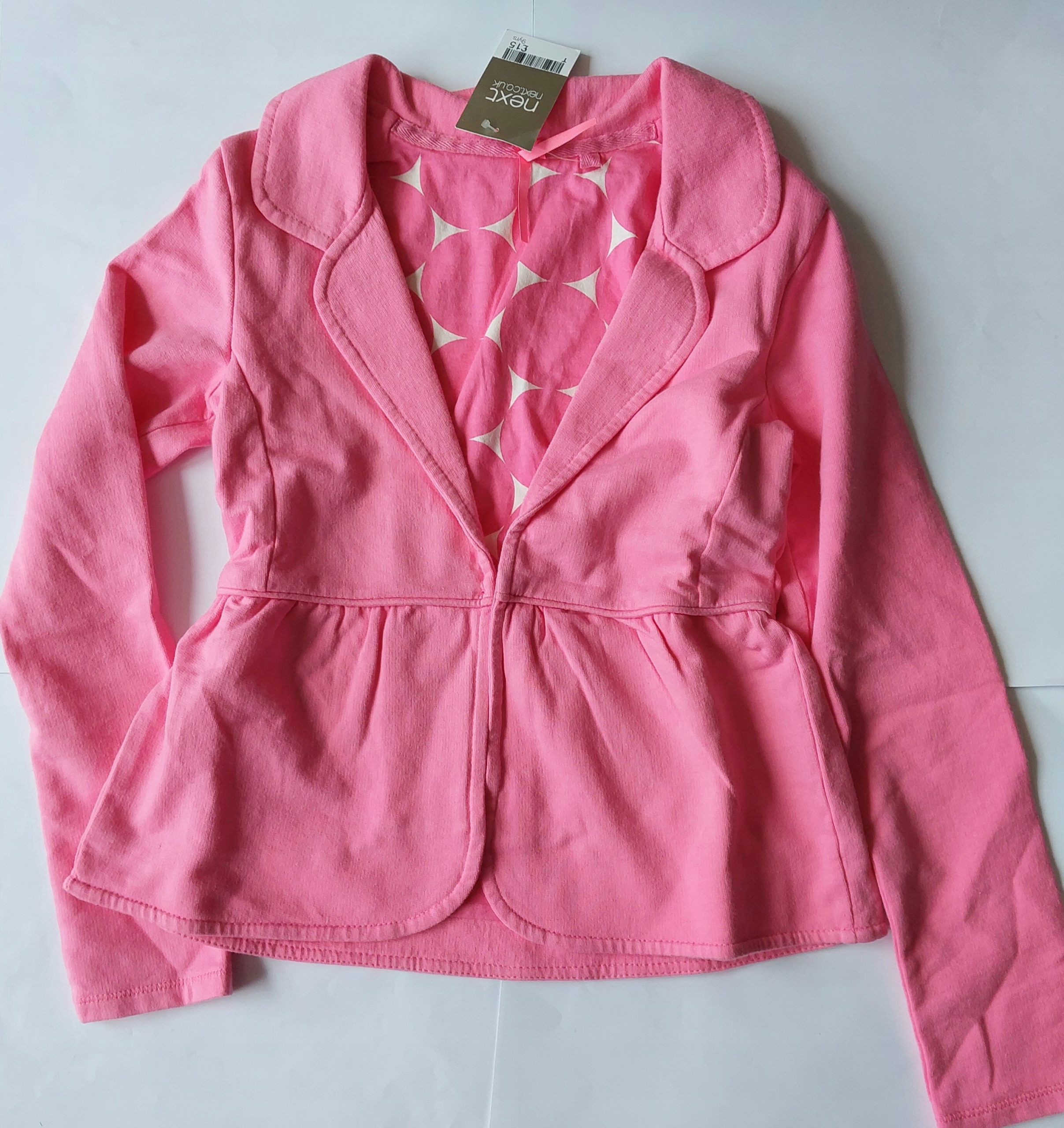 next ŻAKIET RÓŻOWY 11 lat 146 cm Materiał dominujący bawełna