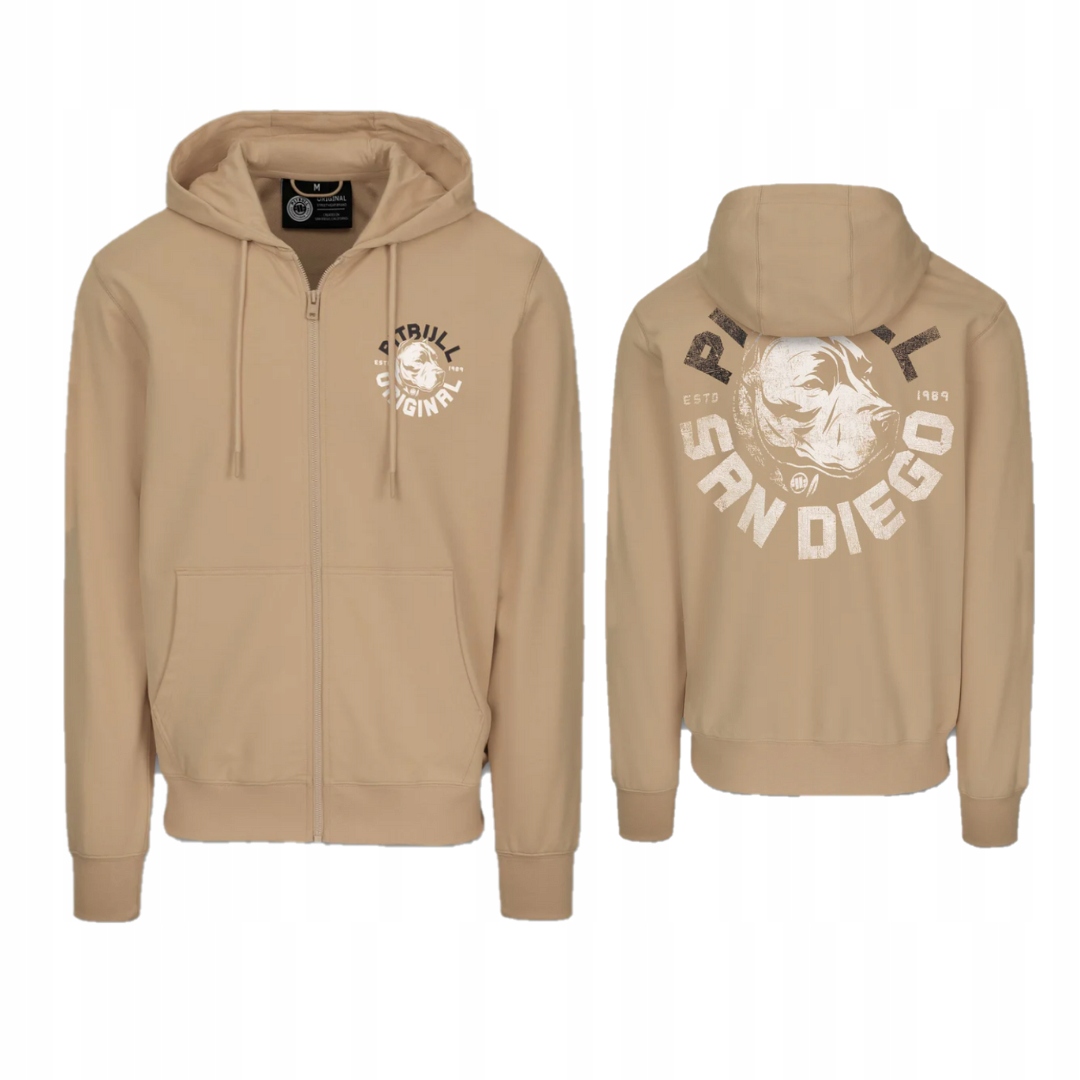 Pitbull West Coast Rozepínací Mikina S Kapucí Dog Sd Béžová 3XL