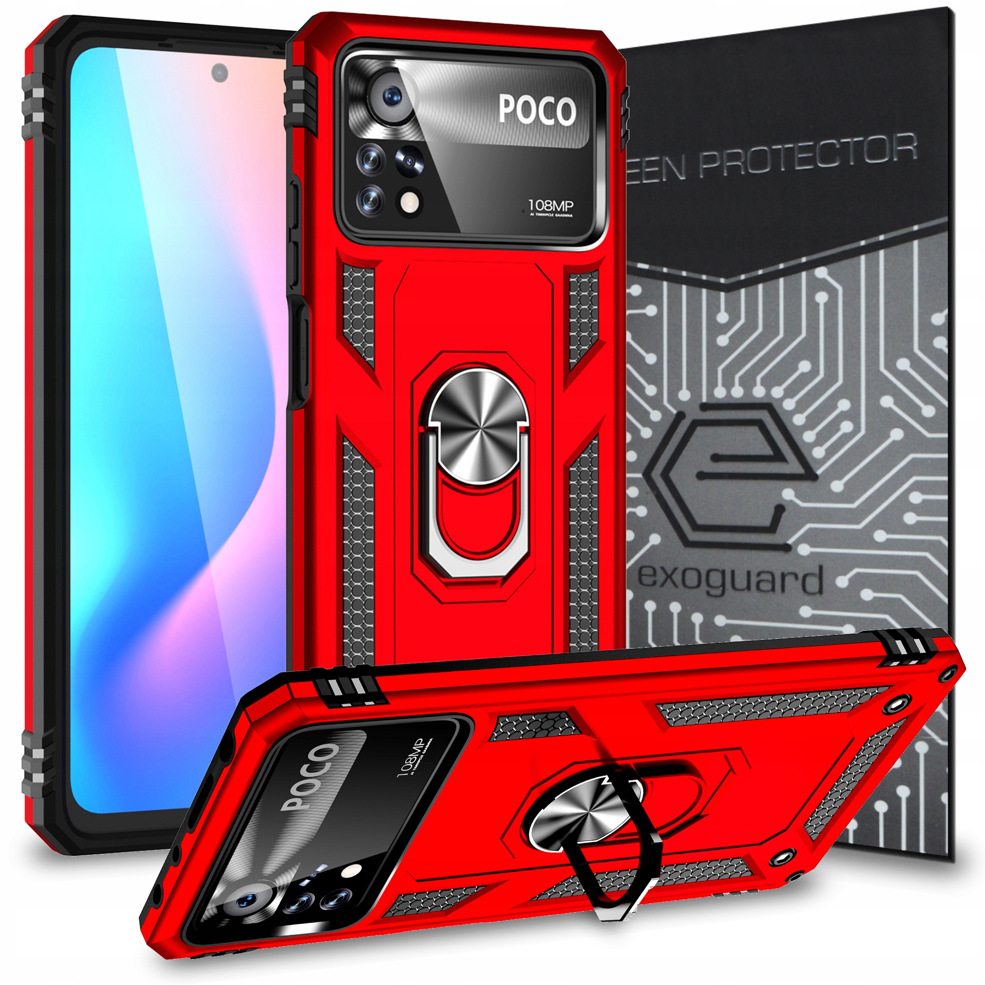 

Case Etui Pancerne+szkło do Xiaomi Poco X4 Pro 5G