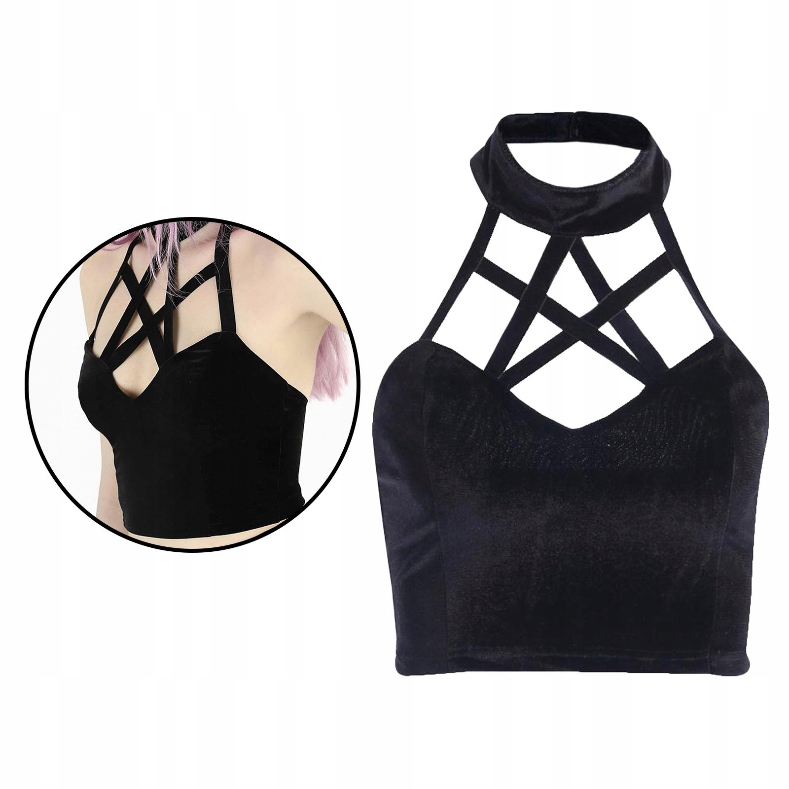 Aksamitny Tank Top Tank Wzór dominujący mix wzorów