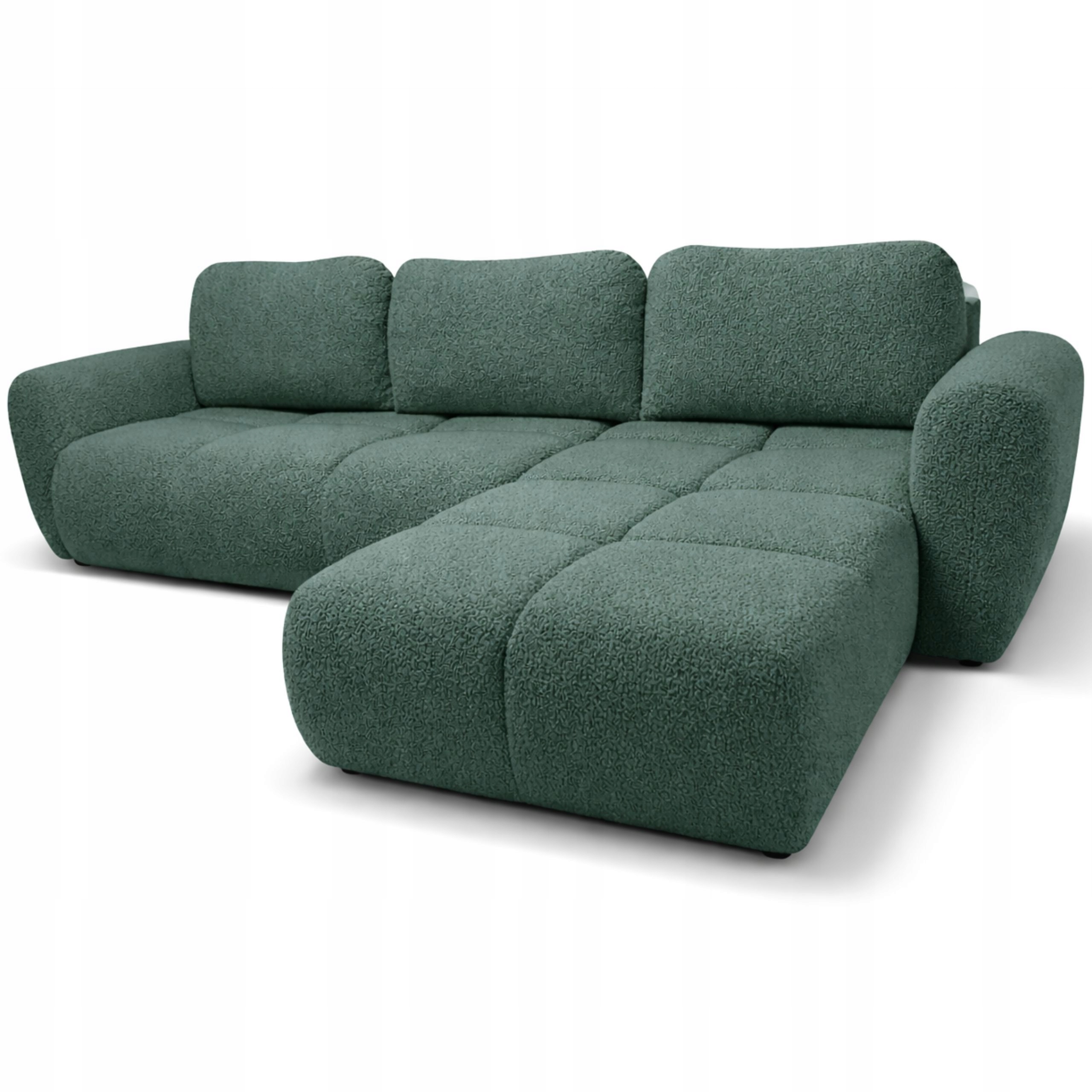 Rohová Sedací Souprava Rozkládací S Funkcí Spaní Agnello Rohová Sedačka Do Obývacího Pokoje Zelená