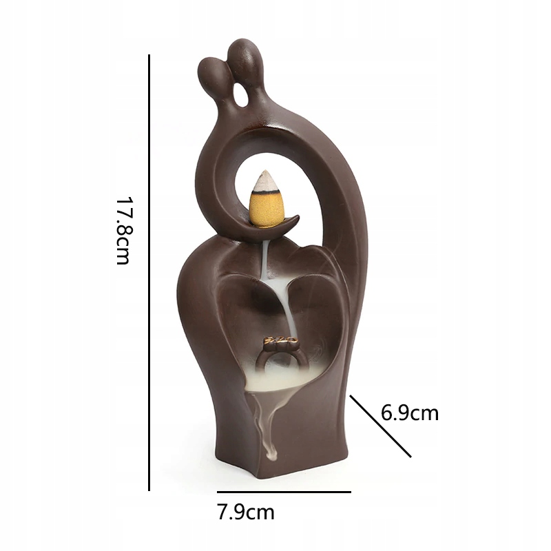 Kominek zapachowy kadzielnica backflow wodospad Długość 17.8 cm