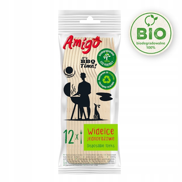 

Widelec drewniany jednorazowy Amigo 12 sztuk
