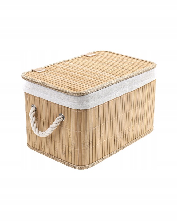 

Kosz Koszyczek Bambusowy Uchwyt Biały Wkład 40CM