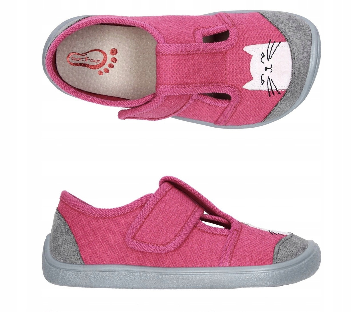3F Bar3foot Kapcie Dziecięce Barefoot 3BE3/13R Róż Kotek 29