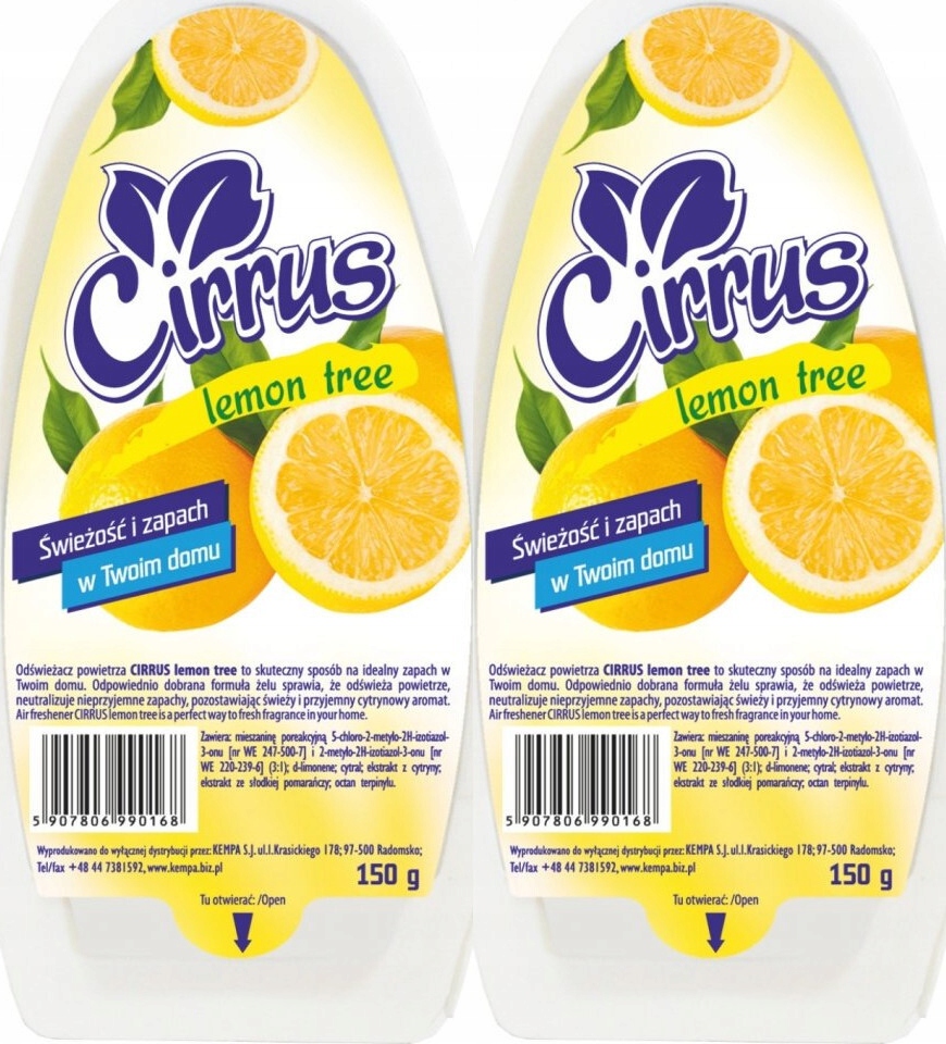 

Odświeżacz powietrza żel 150G Lemon tree x 2