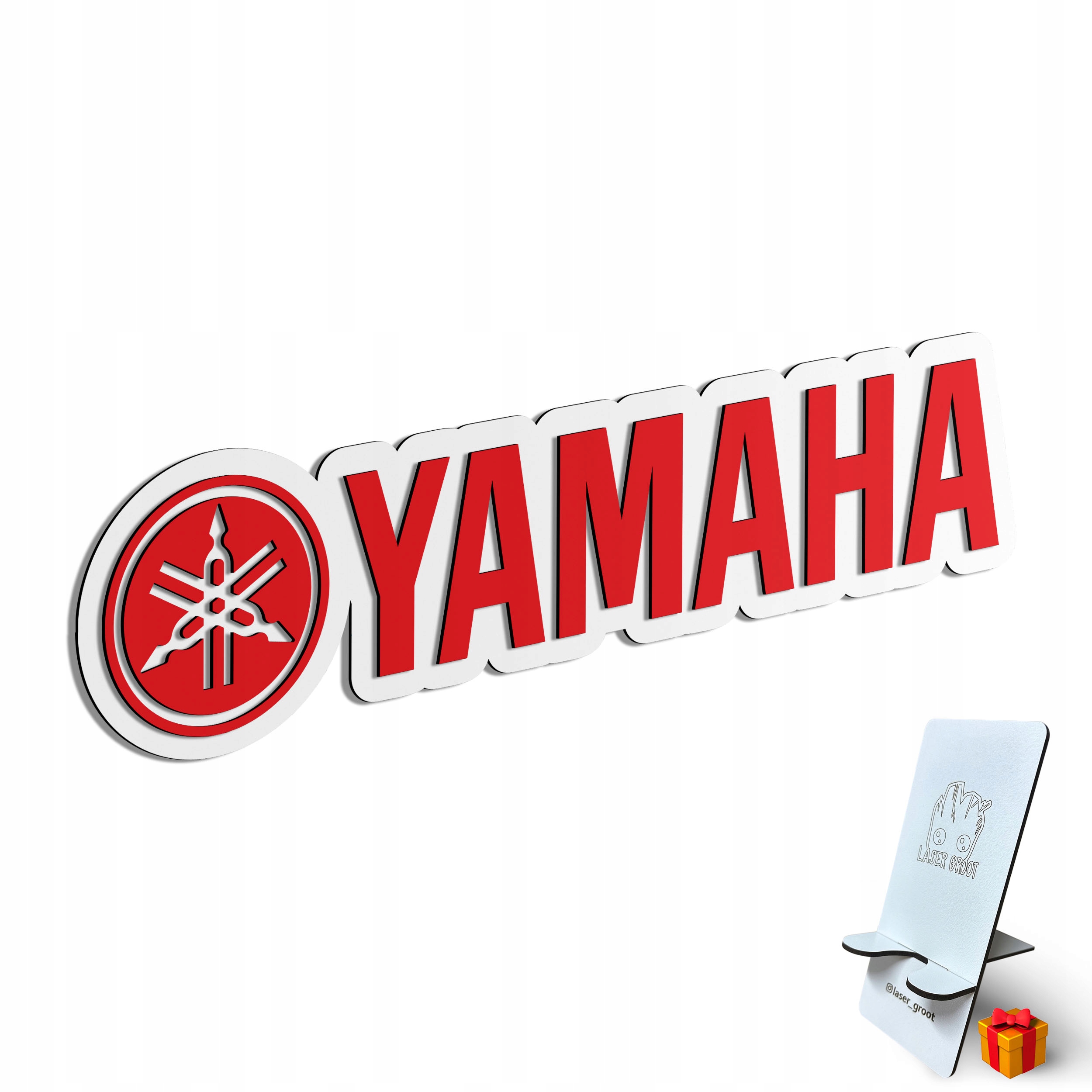 Dřevěný 3D obraz Logo Yamaha Nástěnná Dekorace Dárek