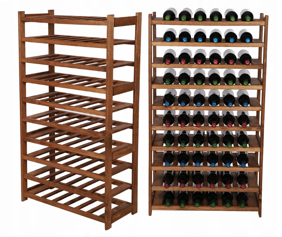 

Regał na butelki wino Lsr 10 półek Brązowy