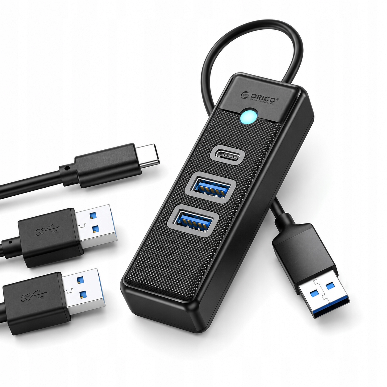Hub Usb Orico PWC2U- U3 3- portowy 2x Usb- A 3. 0 1x Usb- C 3. 0 1 m Orico