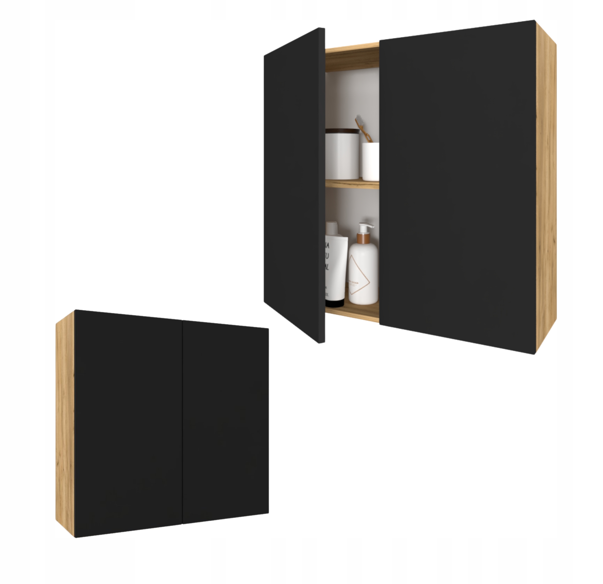 Závěsná koupelnová skříňka do koupelny Police Karo 80 Craft Černá Matná