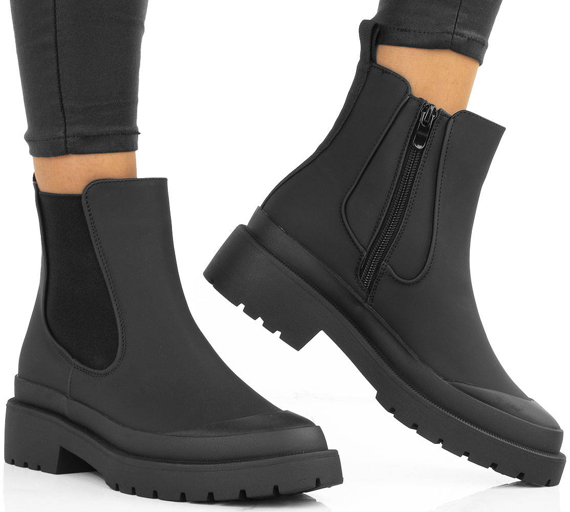 

Botki Sztyblety Klasyczne Ekoskóra Czarne 39