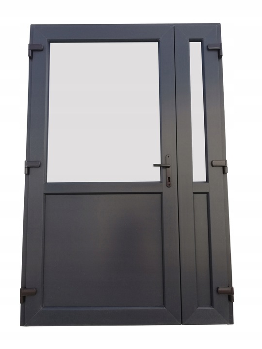 DRZWI ZEWNĘTRZNE PCV DWUSKRZYDŁOWE ANTRACYT NA WYMIAR