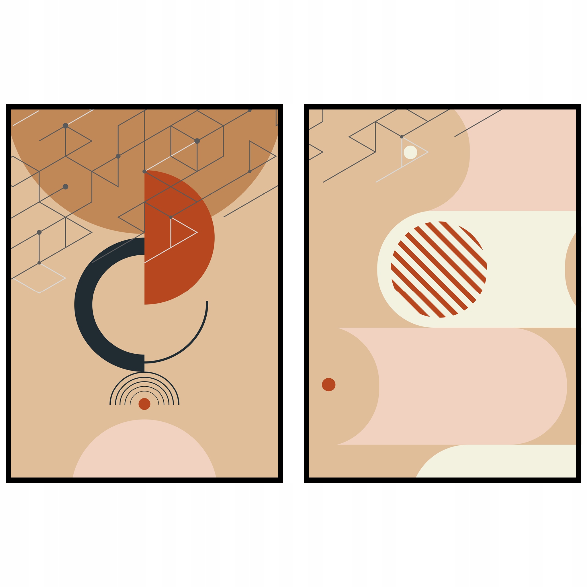 Grafika geometrie plakáty boho diptych 2ks 60x90cm