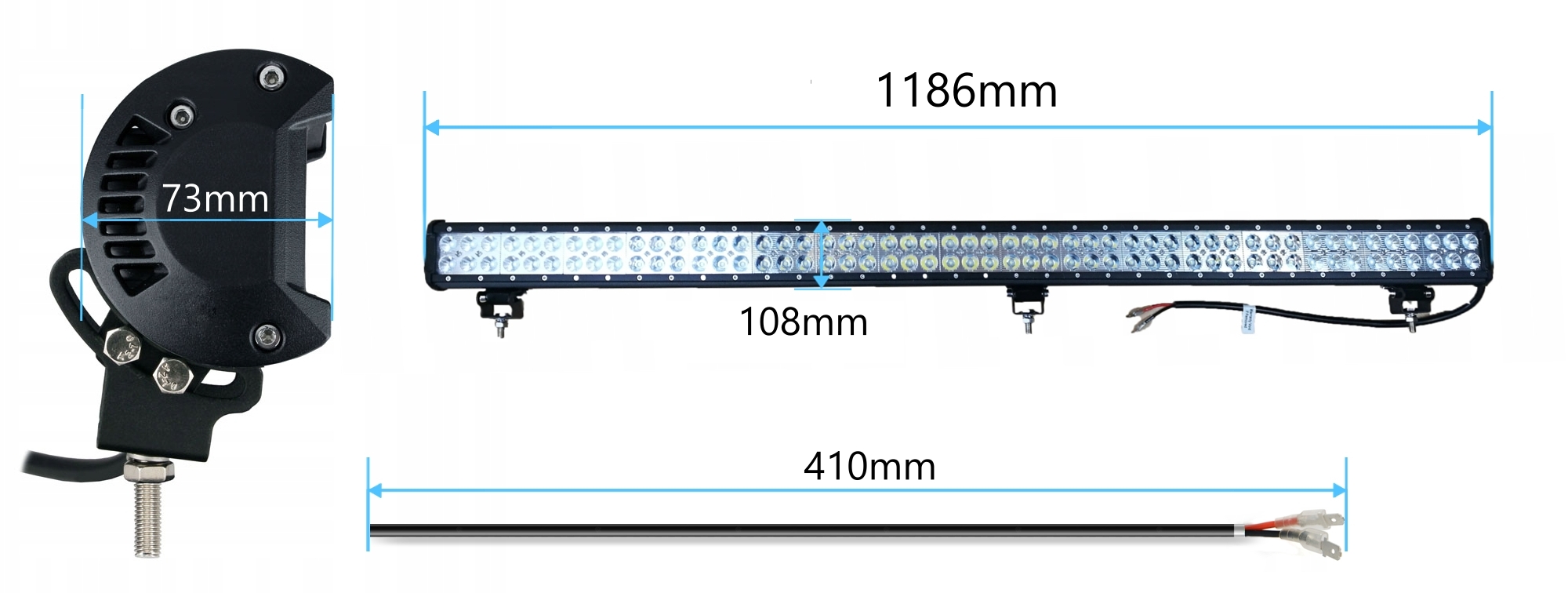 PANEL LED HALOGEN DALEKOSIĘŻNY LISTWA 306W 47' 118CM Kształt płaski