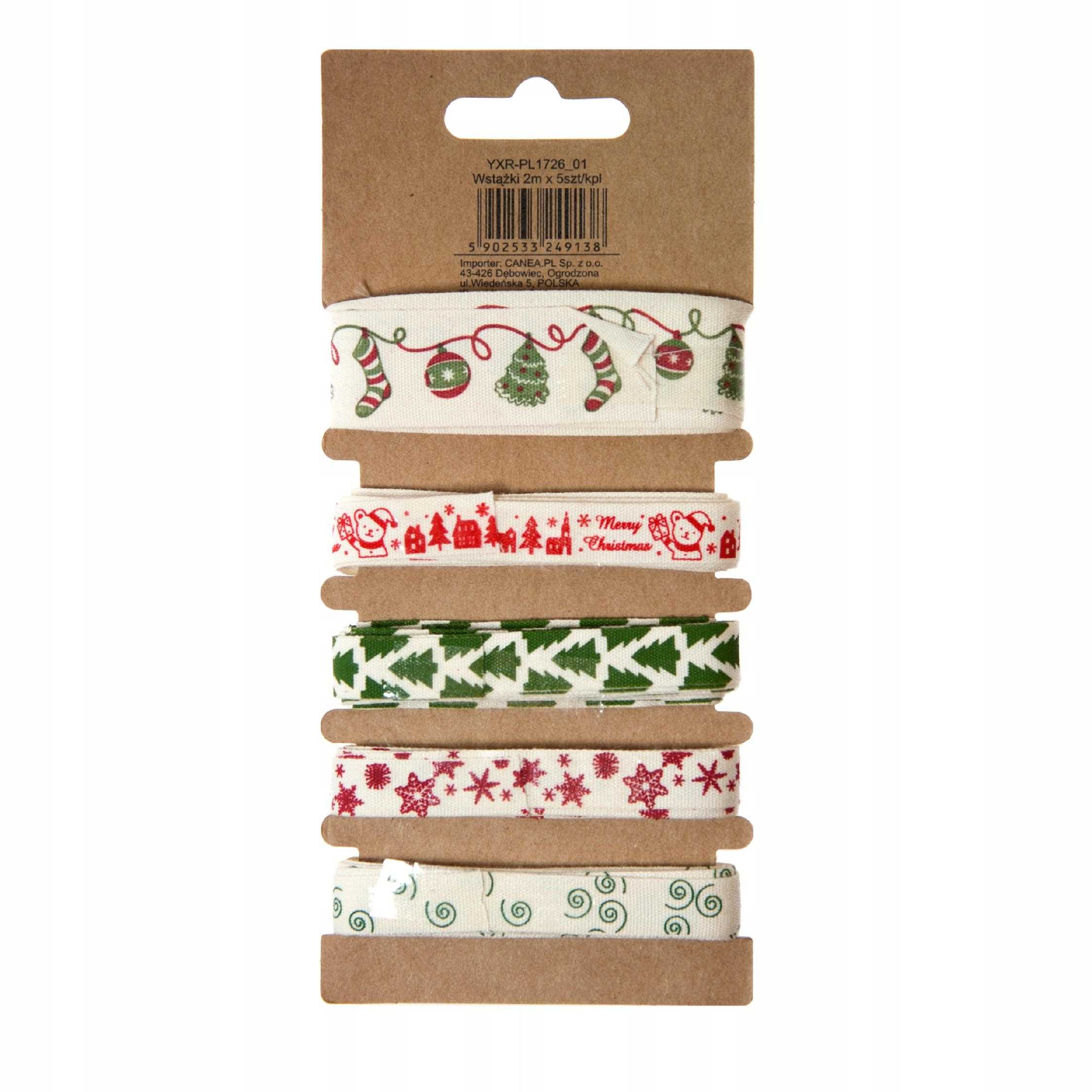 

Zestaw Wstążek Świątecznych MIX Xmas 5szt