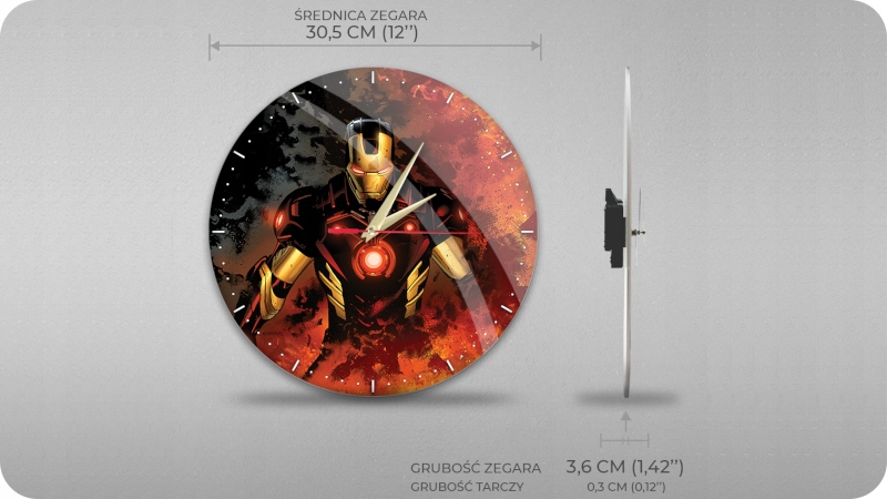 Zegar ścienny Marvel Iron Man 002 połysk Kolor wielokolorowy